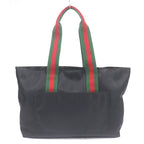 Gucci Nylon Sherry Line Webline Large Logo Tote Bag Black Storage — view 3
