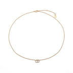 Christian Dior Clair D LUNE Necklace Pendant Choker Gold Logo Rhinestone — view 3
