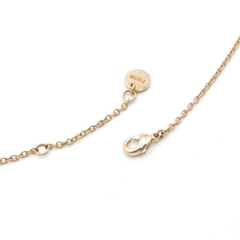 Christian Dior Clair D LUNE Necklace Pendant Choker Gold Logo Rhinestone — view 6
