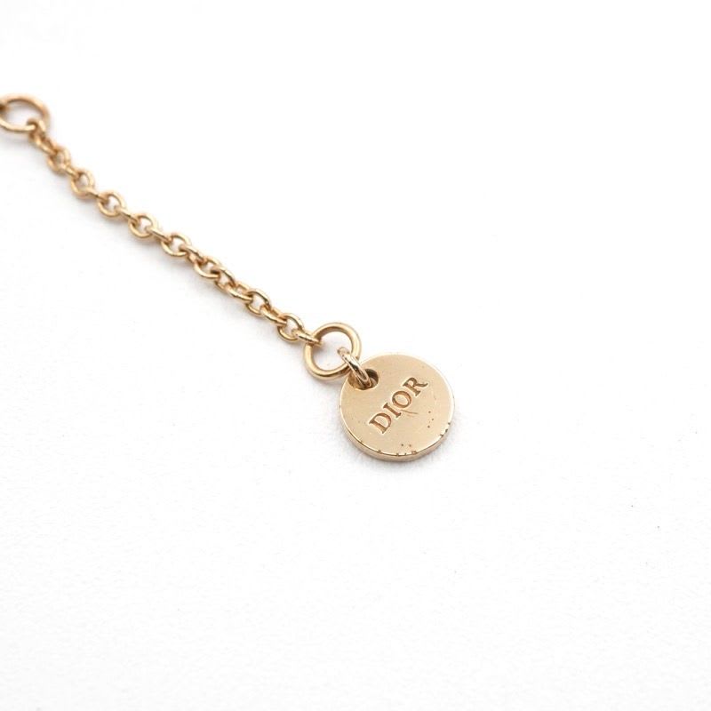 Christian Dior Clair D LUNE Necklace Pendant Choker Gold Logo Rhinestone — view 7