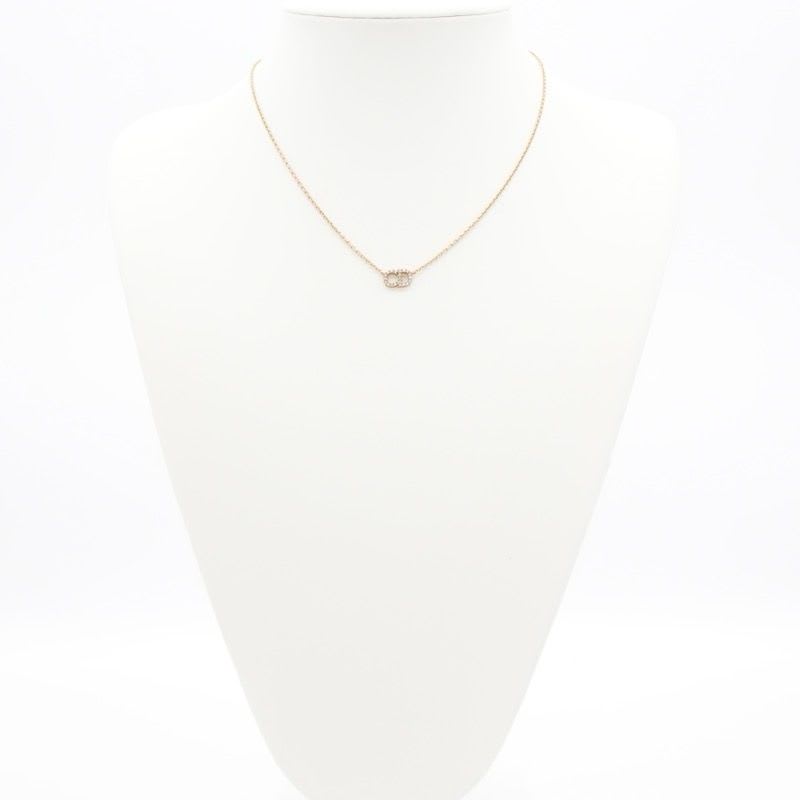 Christian Dior Clair D LUNE Necklace Pendant Choker Gold Logo Rhinestone — view 8