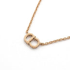 Christian Dior Clair D LUNE Necklace Pendant Choker Gold Logo Rhinestone — view 5