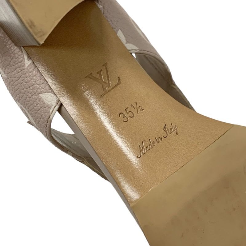 Louis Vuitton Croisier Monogram Sandals Shoes Leather Pink Beige Mules — view 8