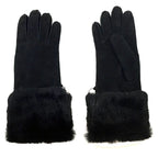 Hermes Gloves Rabbit Suede Size 7 Black Aq4668 — view 2