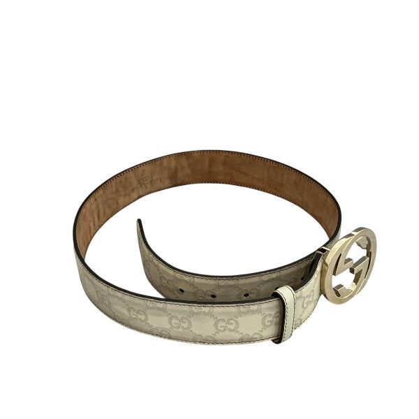 Gucci Interlocking Ivory Belt — view 3