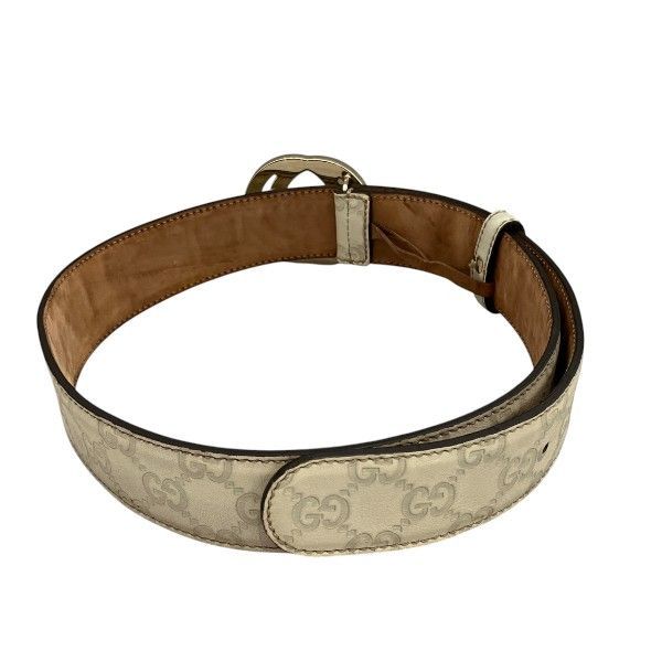 Gucci Interlocking Ivory Belt — view 2