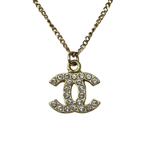 Chanel Gold CC Logo Rhinestone Necklace — view 4