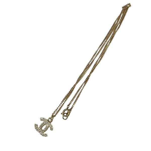 Chanel Gold CC Logo Rhinestone Necklace — view 3