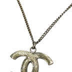 Chanel Silver CC Logo Stone Lame Reversible Necklace — view 8