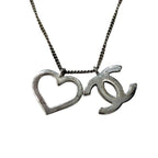 Chanel Silver CC Logo Necklace