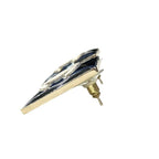 Chanel Gold Black CC Logo Square Earrings — view 2