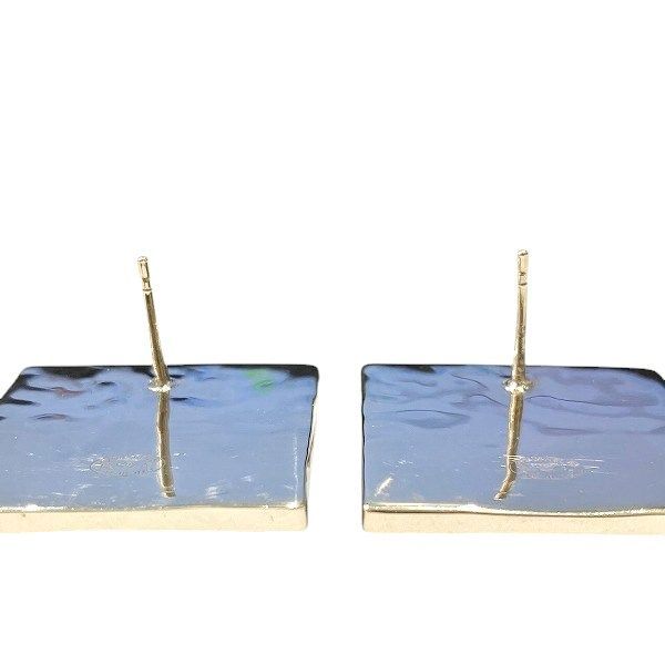 Chanel Gold Black CC Logo Square Earrings — view 5