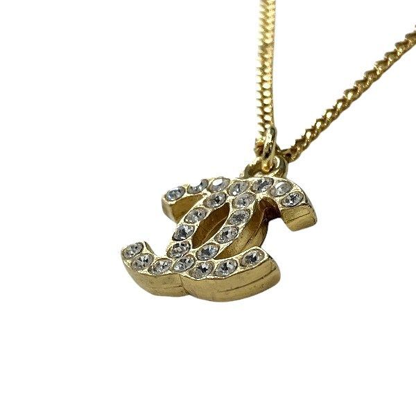 Chanel Gold CC Logo Rhinestone Necklace — view 7