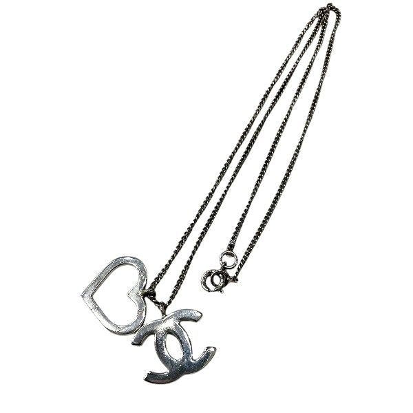 Chanel Silver CC Logo Necklace — view 3
