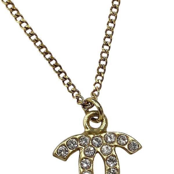 Chanel Gold CC Logo Rhinestone Necklace — view 8