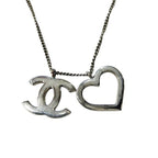 Chanel Silver CC Logo Necklace — view 4