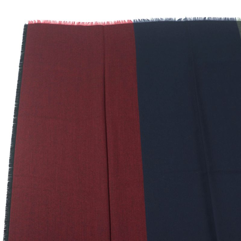 Hermes Carre 120 Cashmere Silk Blend Rouge Marine Kaki Large Shawl — view 4