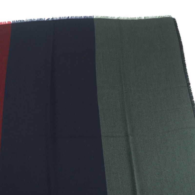 Hermes Carre 120 Cashmere Silk Blend Rouge Marine Kaki Large Shawl — view 5