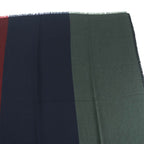 Hermes Carre 120 Cashmere Silk Blend Rouge Marine Kaki Large Shawl — view 5
