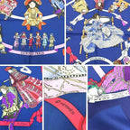 Hermes Scarf Carre 90 Hello Dolly Doll Silk Navy — view 2
