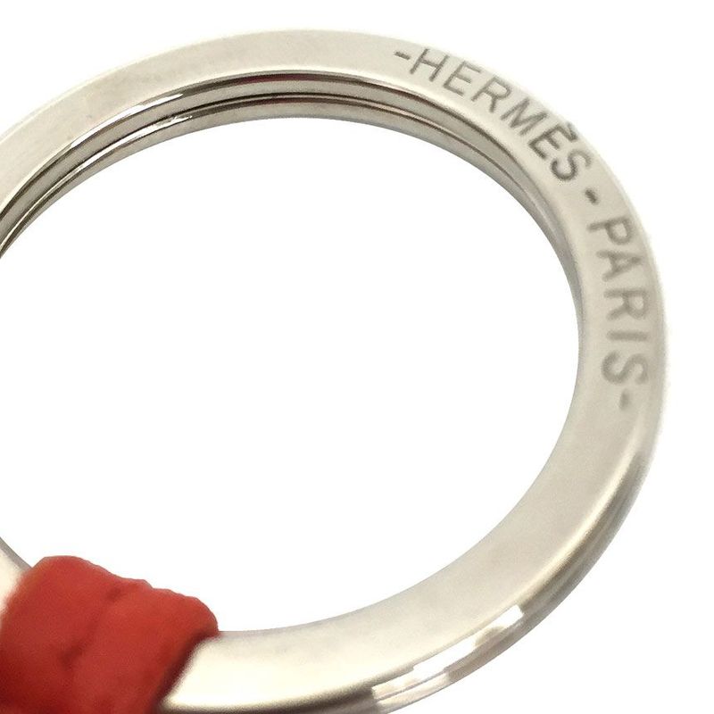 Hermes Carmen Unodos Key Holder Ring Charm 2 Fringes Leather — view 3