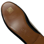 Chanel Flat Shoes Suede Gray Black Gold Coco Mark Loafers — view 8