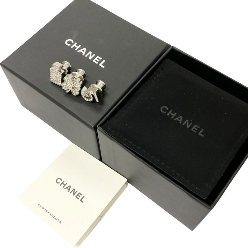 Chanel Brooch Corsage Silver 3 Piece Set Clover Bottle No.5 Pin — view 7