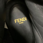 Fendi First Boots Short Shoes Leather Black Gold F Logo — view 7