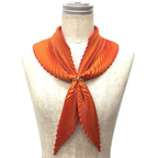 Hermes Pleated Carre Scarf None Monochrome Orange New Vintage — view 3