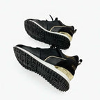 Louis Vuitton Sneakers Shoes Fabric Leather Suede Black Gold Brown Logo In-heel — view 6