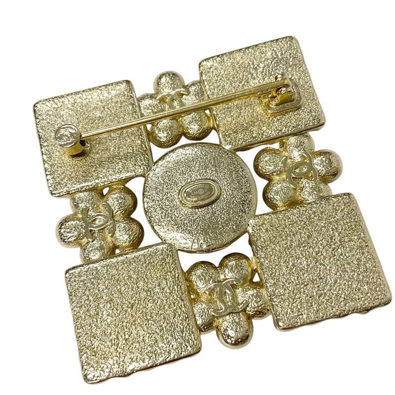 Chanel Brooch Corsage Gold Black Coco Mark Rhinestone — view 6