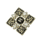 Chanel Brooch Corsage Gold Black Coco Mark Rhinestone — view 3