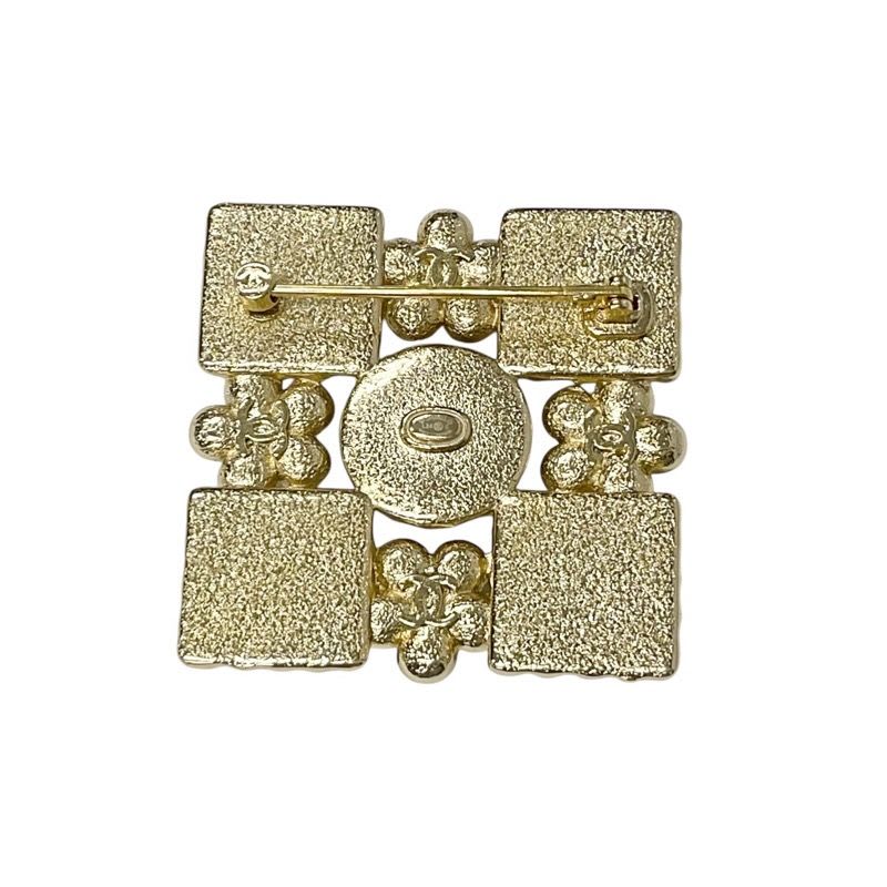 Chanel Brooch Corsage Gold Black Coco Mark Rhinestone — view 4