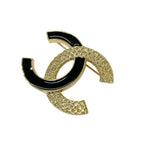 Chanel Brooch Corsage Gold Black Coco Mark — view 3