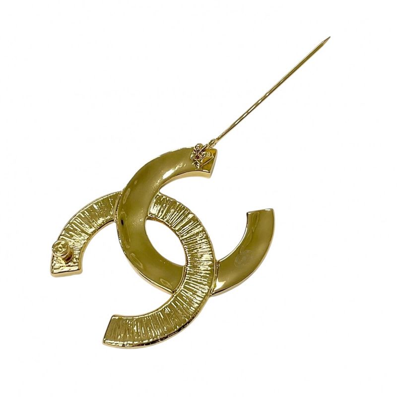 Chanel Brooch Corsage Gold Black Coco Mark — view 6