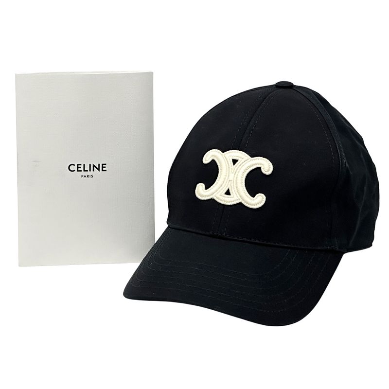 Celine Cap Women Men Brand Triomphe Canvas Black Simple Casual — view 7