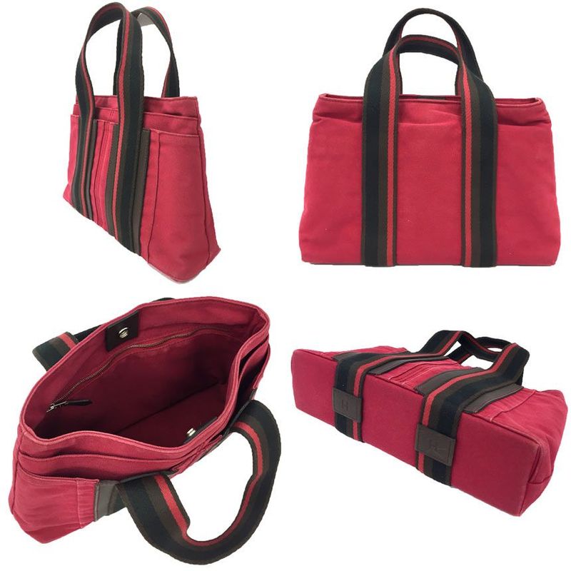 Hermes Trocao Horizontal PM Tote Bag Canvas Red — view 2