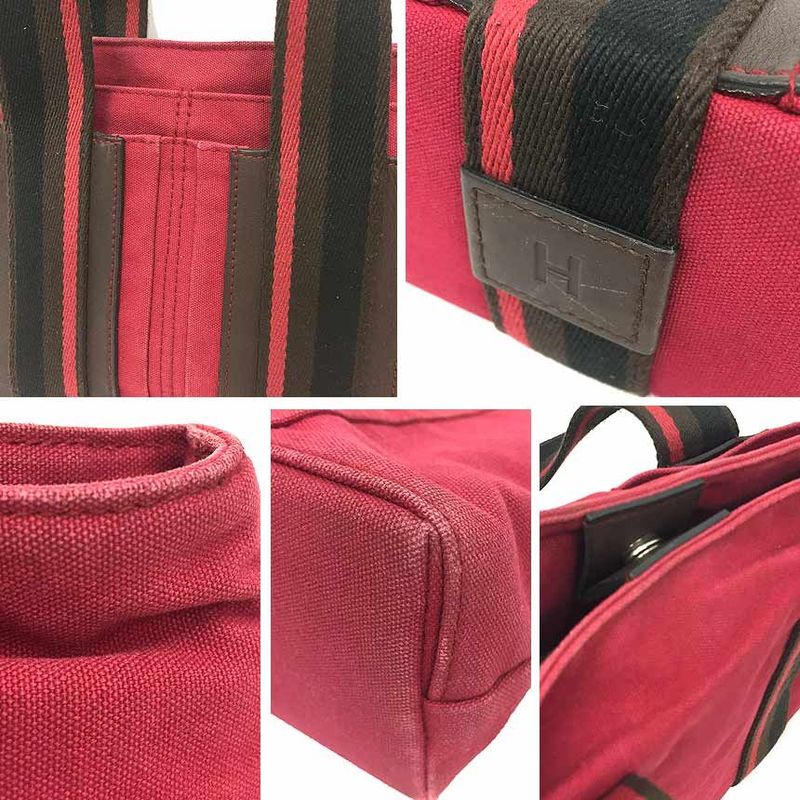 Hermes Trocao Horizontal PM Tote Bag Canvas Red — view 3