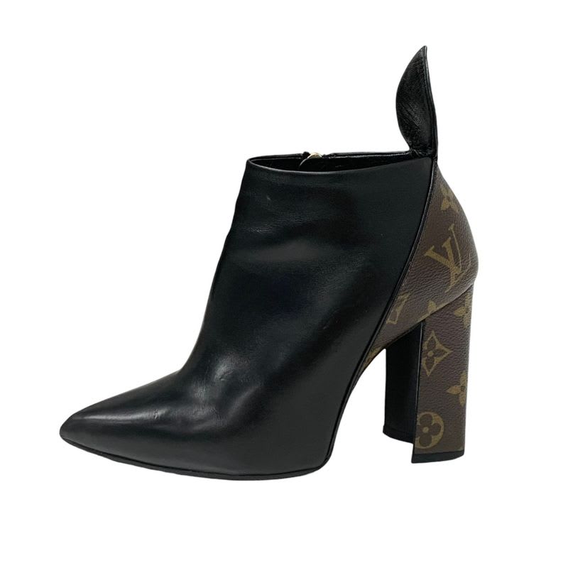 Louis Vuitton Rodeo Queen Line Monogram Boots Short Shoes Leather Black — view 3