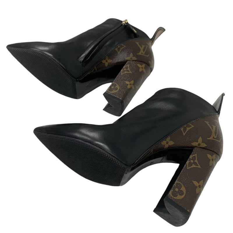 Louis Vuitton Rodeo Queen Line Monogram Boots Short Shoes Leather Black — view 6