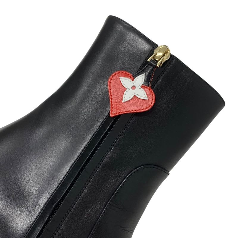 Louis Vuitton Silhouette Line Monogram Boots Short Shoes Leather Black — view 9