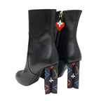 Louis Vuitton Silhouette Line Monogram Boots Short Shoes Leather Black — view 4