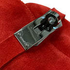 Hermes Boots Short Shoes Suede Red Silver Kelly Hardware — view 9