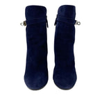 Hermes Boots Short Shoes Suede Navy Silver Kelly Hardware — view 2