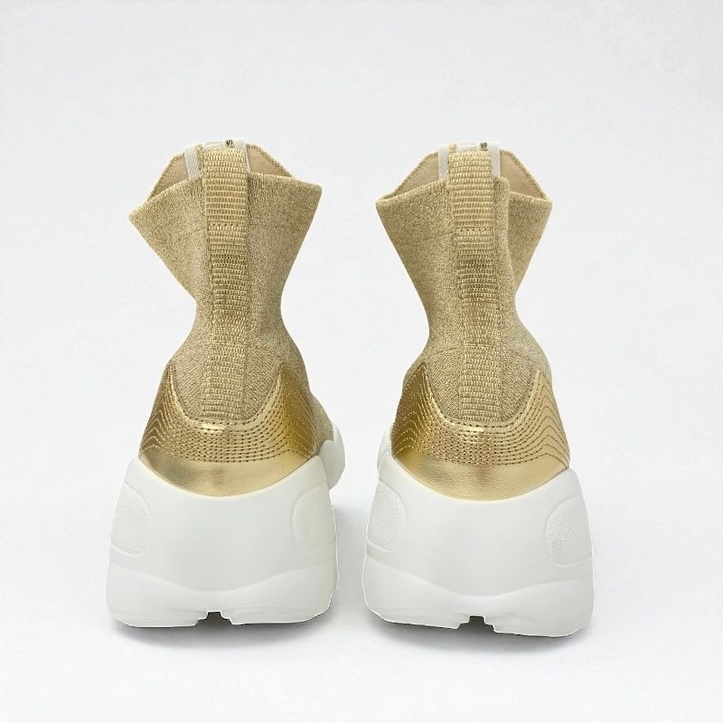 Christian Dior Sneakers Shoes Fabric Leather Gold White Socks Logo Line — view 5