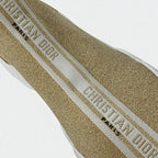 Christian Dior Sneakers Shoes Fabric Leather Gold White Socks Logo Line — view 9