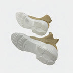 Christian Dior Sneakers Shoes Fabric Leather Gold White Socks Logo Line — view 6