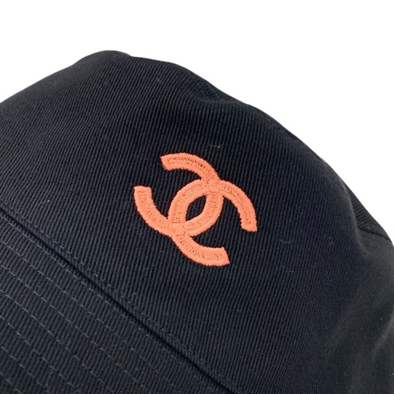 Chanel Hat Cotton Black Multicolor Coco Mark Bucket Reversible — view 7