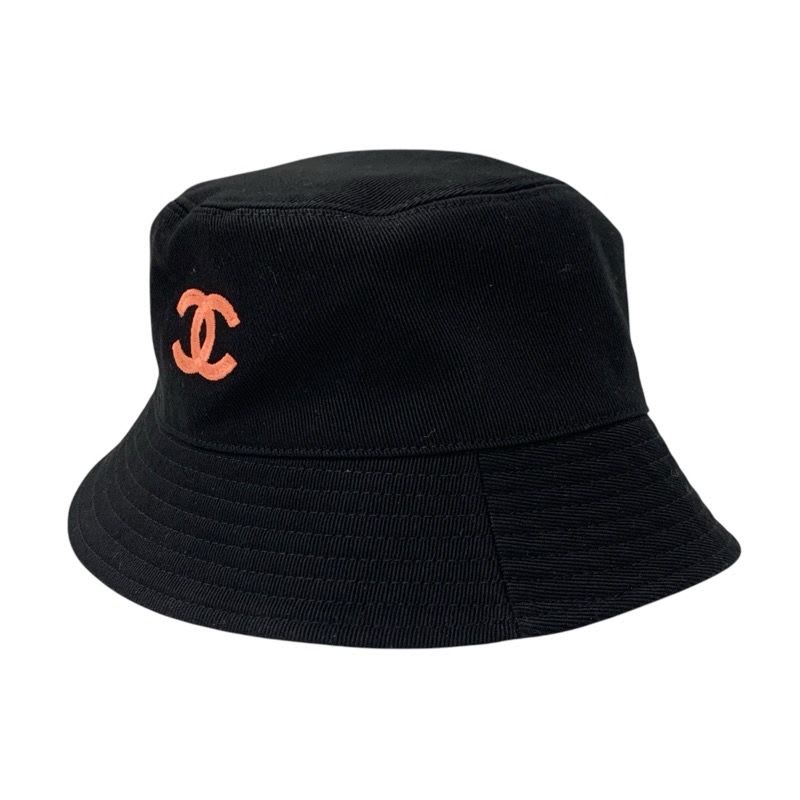 Chanel Hat Cotton Black Multicolor Coco Mark Bucket Reversible — view 2