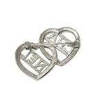 Chanel Brooch Corsage Silver Logo Rhinestone Heart — view 4